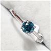 Image 3 : 14KT WHITE GOLD BLUE DIAMOND SOLITAIRE RING SIZE 7