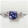 Image 1 : 10KT WHITE GOLD TANZANITE AND DIAMOND RING.
