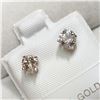 Image 2 : 14KT WHITE GOLD PAIR OF SINGLE STONE DIAMOND STUDS