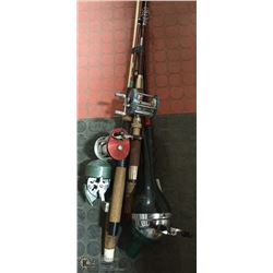 5 VINTAGE RODS, ALL COLLECTIBLE. INLCUDES A