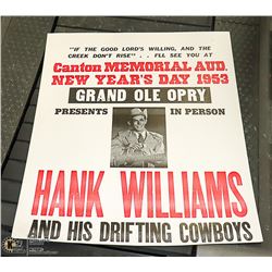 HANK WILLIAMS POSTER 24" X 27"