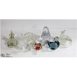 ESTATE LOT OF GLASS ANIMALS 9PC