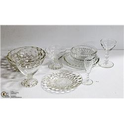 ESTATE VINTAGE CLEAR GLASS ASSORTED 11PC