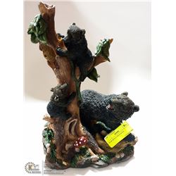 BEAR WITH CUBS STATUE, 12" TALL