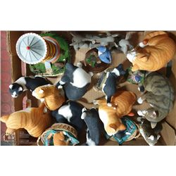 FLAT OF ASSORTED DECORATIVE STATUES