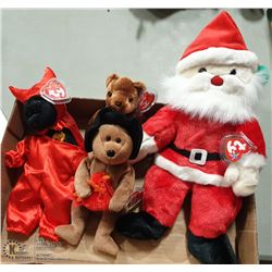 VINTAGE LARGE SANTA BEANIES PLUS 3 REGULAR BEANIES