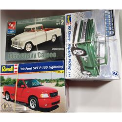 3 UNASSEMBLED TRUCK MODEL KITS 1:25