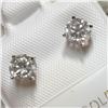 Image 2 : 14KT WHITE GOLD PAIR DIAMOND EARRINGS