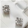 Image 3 : 14KT WHITE GOLD PAIR DIAMOND EARRINGS