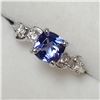 Image 3 : 10KT WHITE GOLD TANZANITE AND DIAMOND RING SZ 6.5