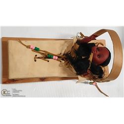 ONE NATIVE DOLL WITH NATIVE POUCH