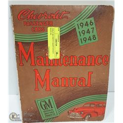 1946,47,48 CHEVY MAINTANACE MANUAL
