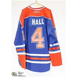 OILERS JERSEY HALL #4 ORANGE AND BLUE SIZE 52