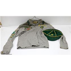 VINTAGE 1967 BOY SCOUTS UNIFORM W/ BADGES & CAP