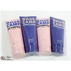 LOT OF 4 150ML BASECAMP SHAMPOO AND CONDITIONER