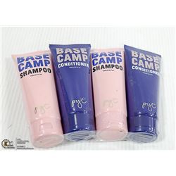 LOT OF 4 150ML BASECAMP SHAMPOO AND CONDITIONER