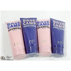 LOT OF 4 150ML BASECAMP SHAMPOO AND CONDITIONER