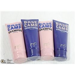 LOT OF 4 150ML BASECAMP SHAMPOO AND CONDITIONER