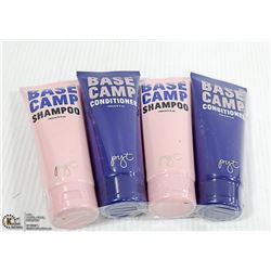 LOT OF 4 150ML BASECAMP SHAMPOO AND CONDITIONER