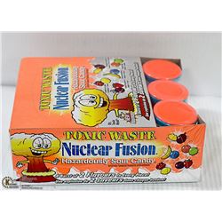 BOX WITH 12 42G DRUMS OF TOXIC WASTE SOUR CANDYS