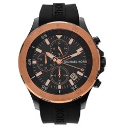 NEW MICHAEL KORS ROSE GOLD BEZEL 3 CHRONO MSRP$329