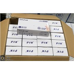 CASE WITH 20 BOXES OF SIZE LARGE DISPOSABLE GLOVES