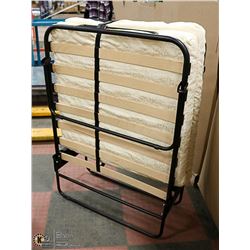 UNCLAIMED FOLDING COT WITH MATTRESS