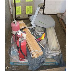 PALLET WITH FIRE EXTINGUISHERS LIGHTING SATELLITE