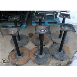 GROUP OF 6 BLACK TABLE BASES