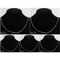 LOT OF 5 NEW 22" SILVER PLATED ROPE CHAINS
