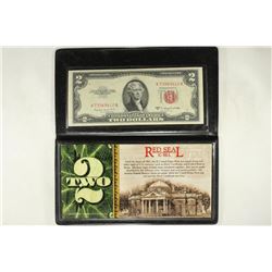 1953-B $2 US NOTE RED SEAL UNC IN FOLIO