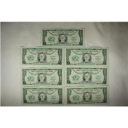 7 PIECES OF GREAT SOCIETY FUNNY MONEY CORPUS