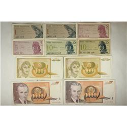 10 PIECES OF FOREIGN CURRENCY INDONESIA 1964'S