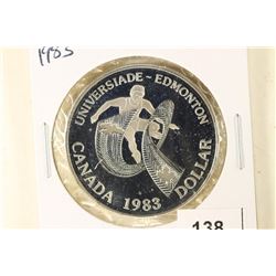 1983 CANADA EDMONTON PROOF SILVER DOLLAR