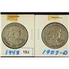 Image 1 : 1948 & 1957-D FRANKLIN HALF DOLLARS