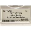 Image 4 : 2017 (W) AMERICAN SILVER EAGLE SIGNED BY