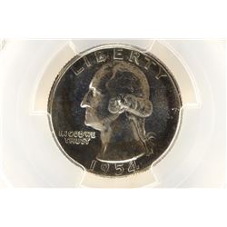 1954 WASHINGTON SILVER QUARTER PCGS PR67