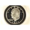 Image 1 : 1971-S IKE SILVER DOLLAR PROOF IN CAPSULE