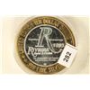 Image 2 : CASINO $10 SILVER TOKEN (UNC) 1993 RIVIERA HOTEL