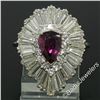 Image 5 : 14kt White Gold 5.40 ctw Pear Ruby and Diamond Ballerina Cocktail Ring