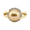 Image 1 : South Sea Pearl and Diamond Ring - 18KT Yellow Gold