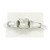 Image 3 : 14k White Gold 0.66 ctw Princess Diamond Engagement Ring Tapered Baguette Accent
