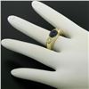 Image 3 : Men's Vintage 18K Yellow Gold 2.90 ctw Cabochon Sapphire & Diamond Band Ring Sz