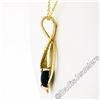 Image 4 : 14kt Yellow Gold Pear Cabochon Black Onyx Open Pendant Necklace