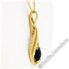 Image 5 : 14kt Yellow Gold Pear Cabochon Black Onyx Open Pendant Necklace