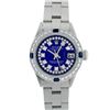 Image 2 : Rolex Ladies Stainless Steel Blue Diamond & Sapphire 26MM Oyster Perpetual Datej