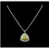 Image 1 : 14KT White Gold 25.72 ctw Opal and Diamond Pendant with Chain