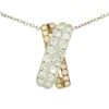 Image 2 : NEW 18k Tri-Color Gold X Pendant w/ 2.18 ctw F VS Pave Round Brilliant Diamonds