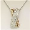 Image 3 : NEW 18k Tri-Color Gold X Pendant w/ 2.18 ctw F VS Pave Round Brilliant Diamonds