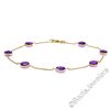 Image 1 : 14kt Yellow Gold 5.25 ctw Bezel Set Amethyst by the Yard Cable Link Chain Bracel